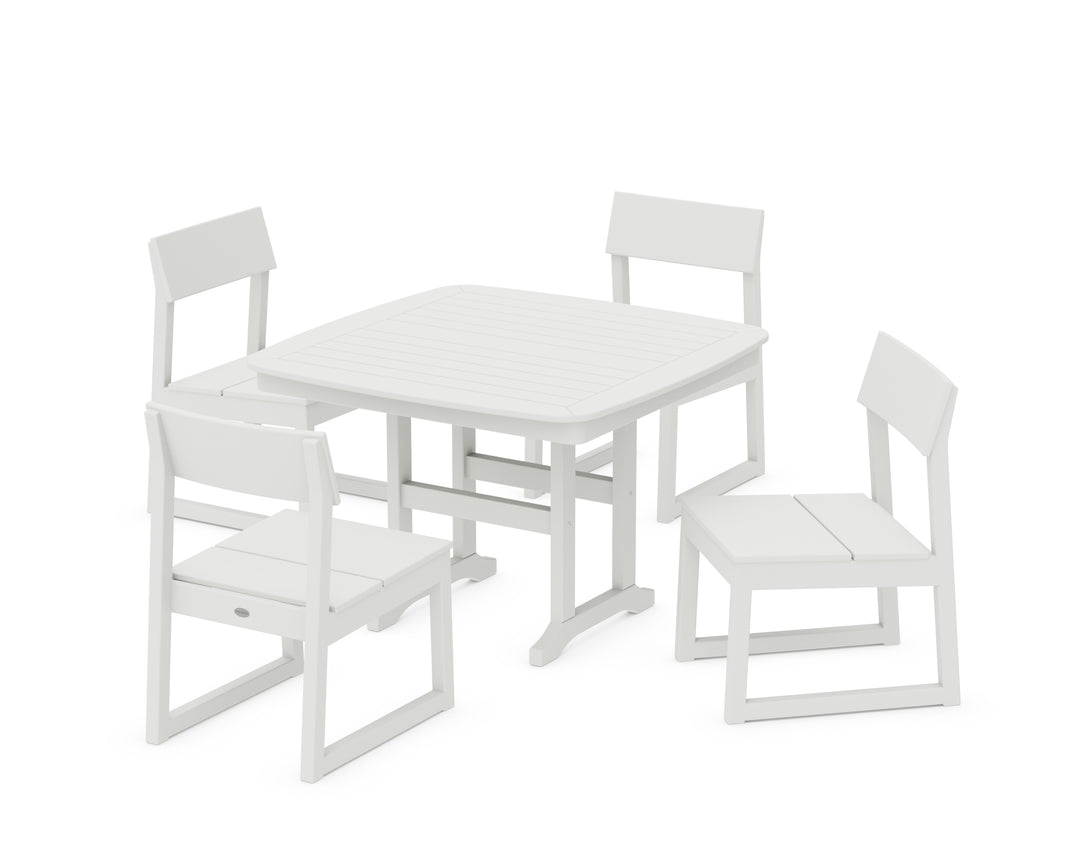 POLYWOOD® EDGE Side Chair 5-Piece Dining Set with Trestle Legs