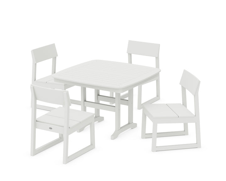 POLYWOOD® EDGE Side Chair 5-Piece Dining Set with Trestle Legs
