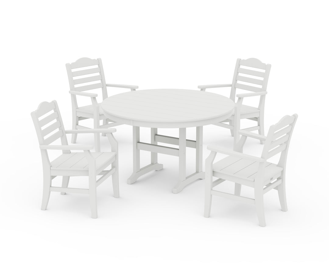 POLYWOOD® Savannah 5-Piece Round Farmhouse Dining Set