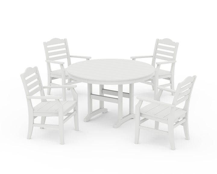 POLYWOOD® Savannah 5-Piece Round Farmhouse Dining Set