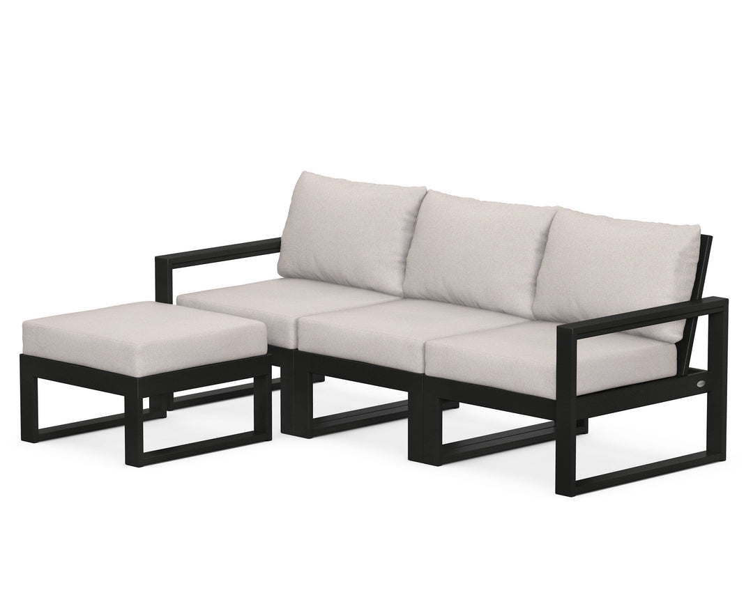 POLYWOOD® EDGE 4-Piece Modular Deep Seating Set with Ottoman