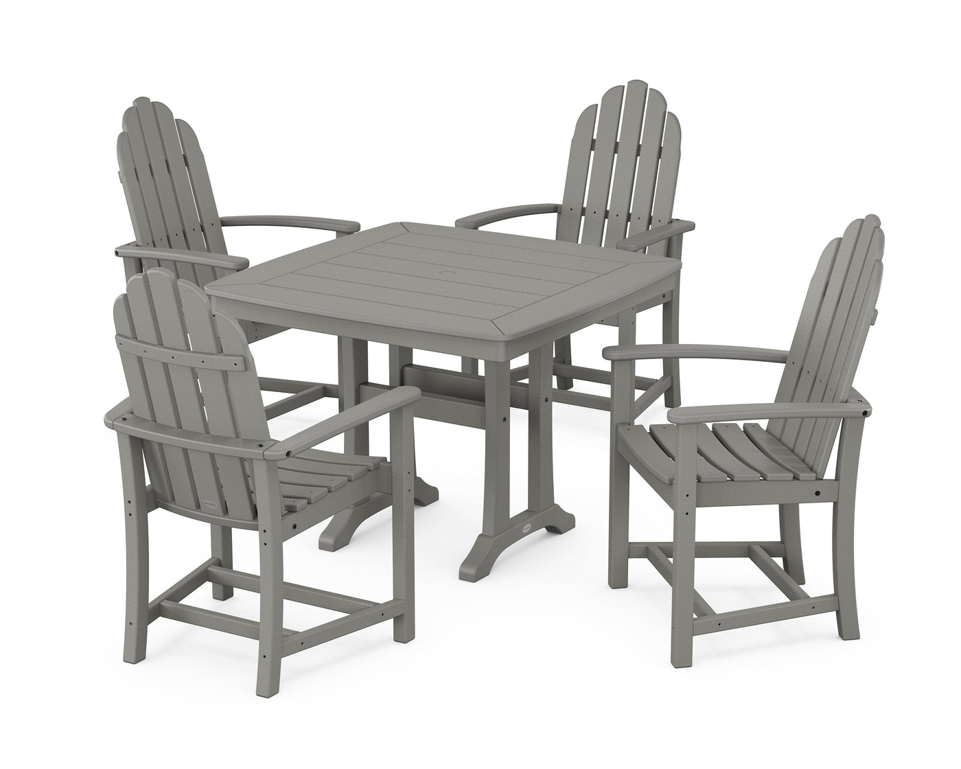 Classic Adirondack 5-Piece Dining Set with Trestle Legs