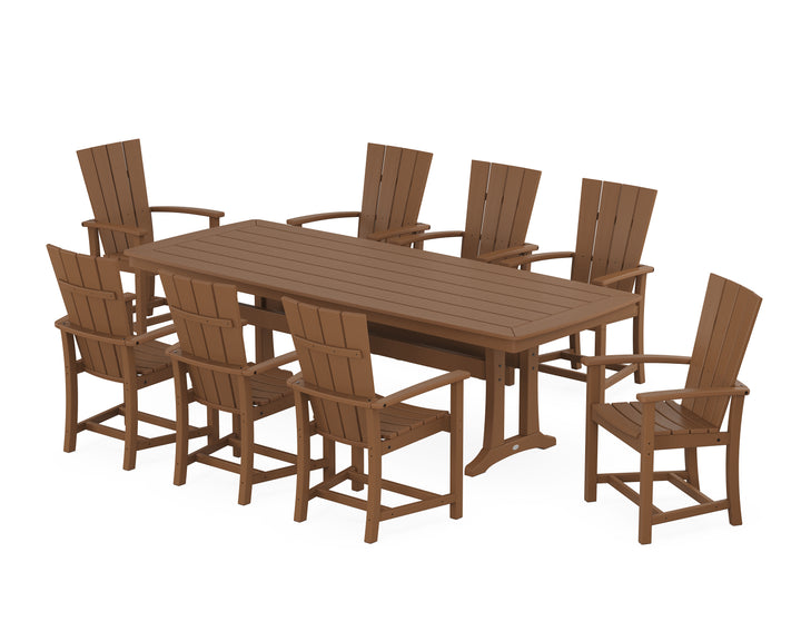 POLYWOOD® Quattro Adirondack 9-Piece Dining Set with Trestle Legs