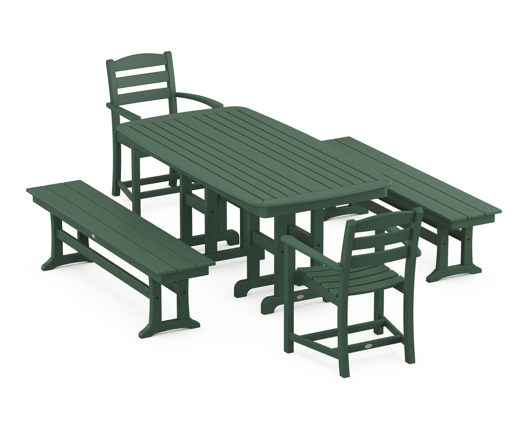 POLYWOOD® La Casa Café 5-Piece Dining Set with Benches