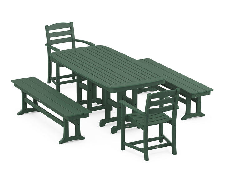 POLYWOOD® La Casa Café 5-Piece Dining Set with Benches