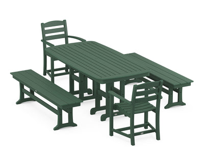 La Casa CafŽ 5-Piece Dining Set with Benches