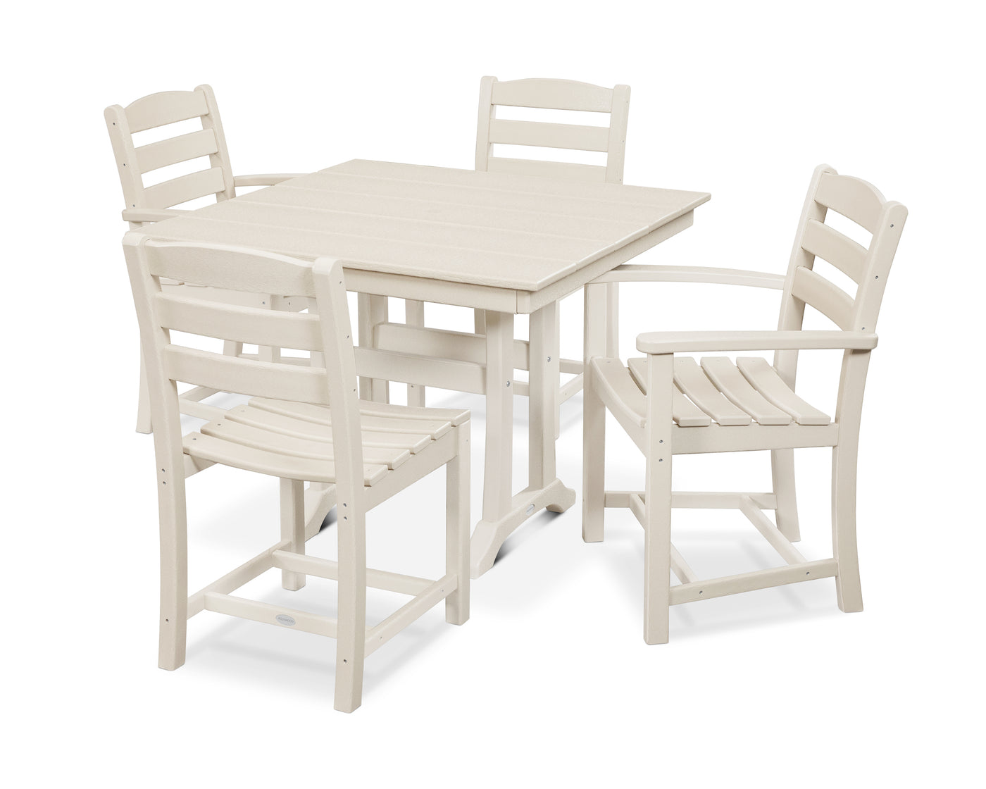 La Casa CafŽ 5-Piece Farmhouse Dining Set with Trestle Legs