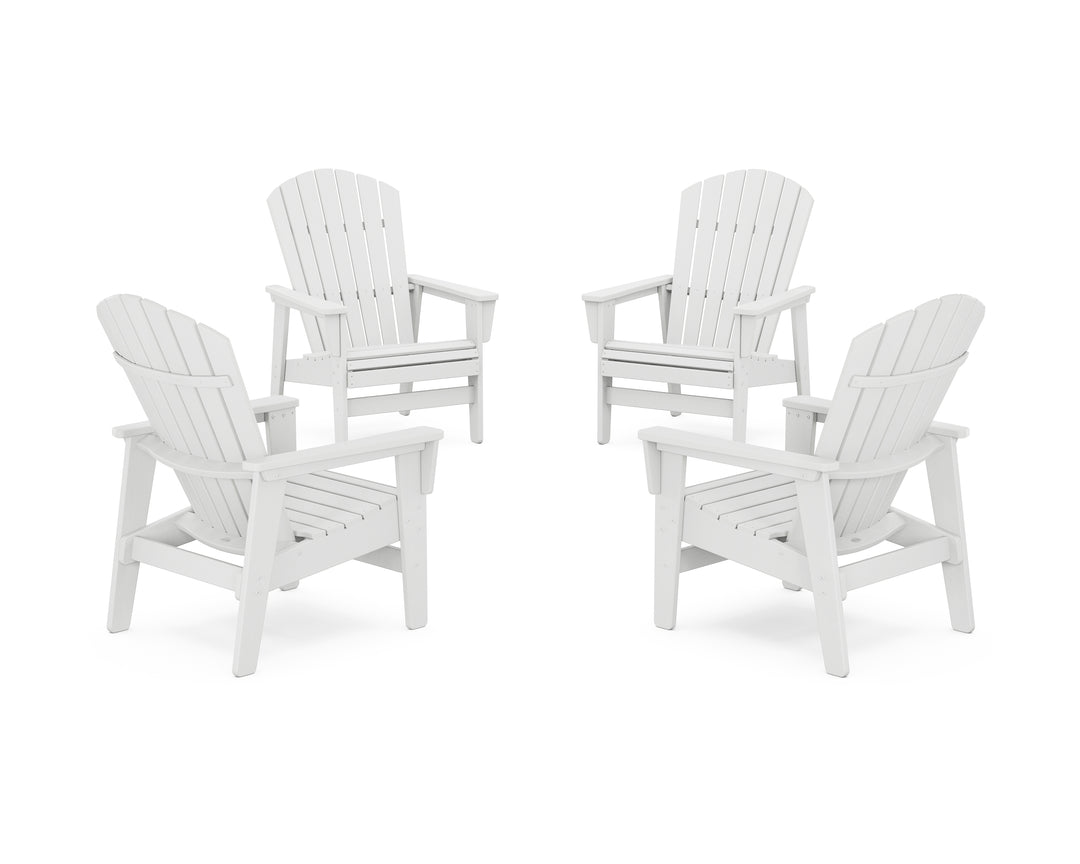 POLYWOOD® 4-Piece Nautical Grand Upright Adirondack Chair Conversation Set
