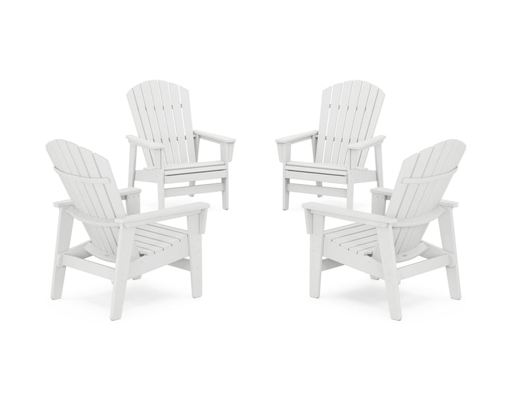 POLYWOOD® 4-Piece Nautical Grand Upright Adirondack Chair Conversation Set