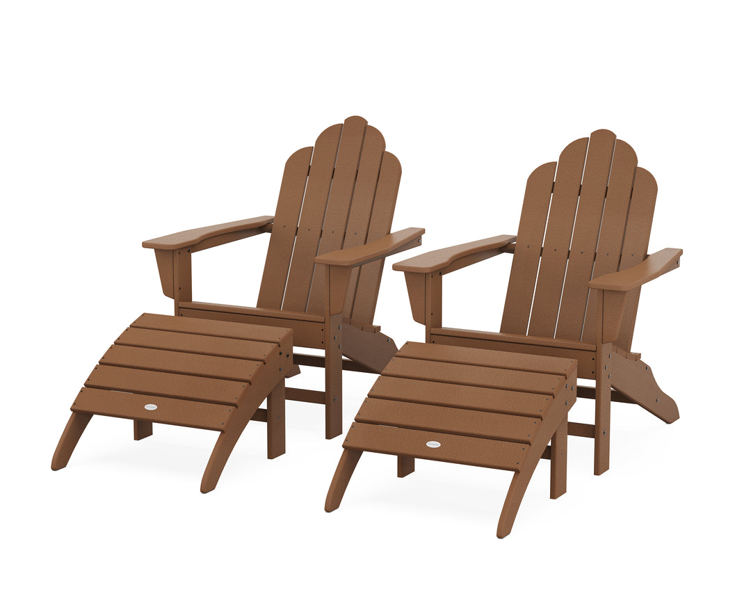 POLYWOOD® Long Island Adirondack Chair 4-Piece Set with Ottomans