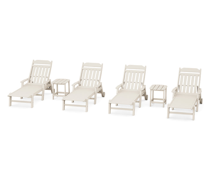 Country Living Cottage 6-Piece Chaise Set with Arms and Wheels