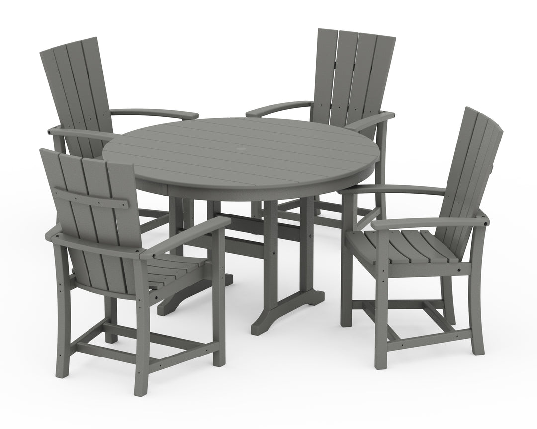 POLYWOOD® Quattro 5-Piece Round Farmhouse Dining Set