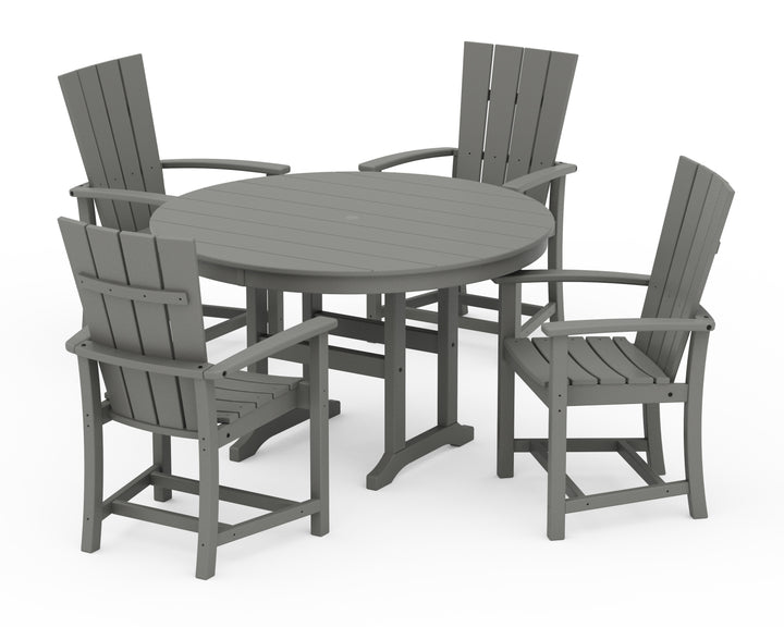 POLYWOOD® Quattro 5-Piece Round Farmhouse Dining Set