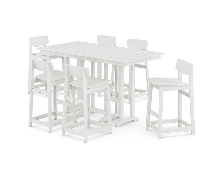 POLYWOOD® Modern Studio Urban Lowback Bar Chair 7-Piece Set