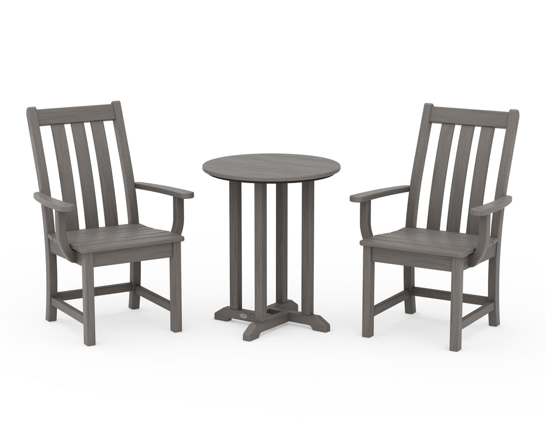 POLYWOOD® Vineyard 3-Piece Round Bistro Dining Set