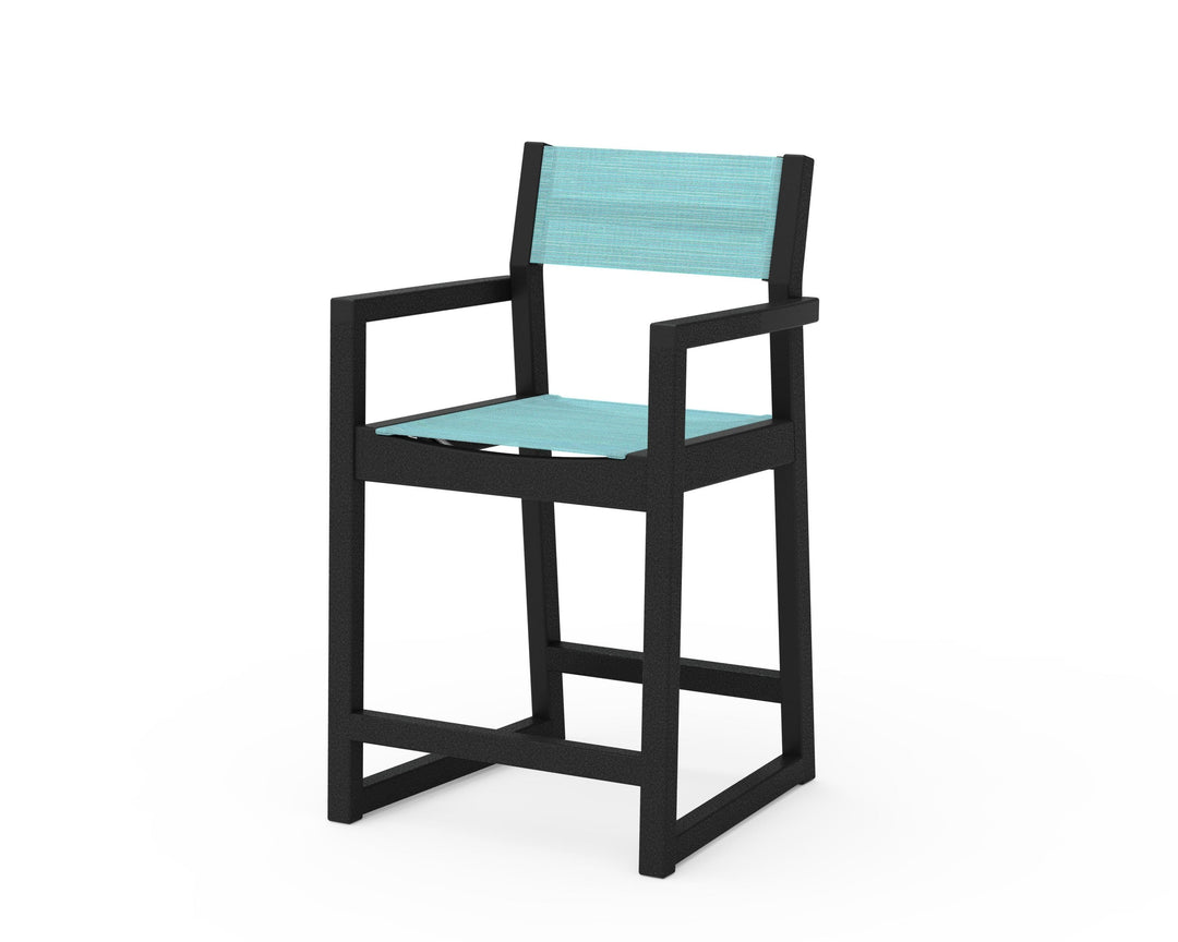 POLYWOOD® EDGE Sling Counter Arm Chair