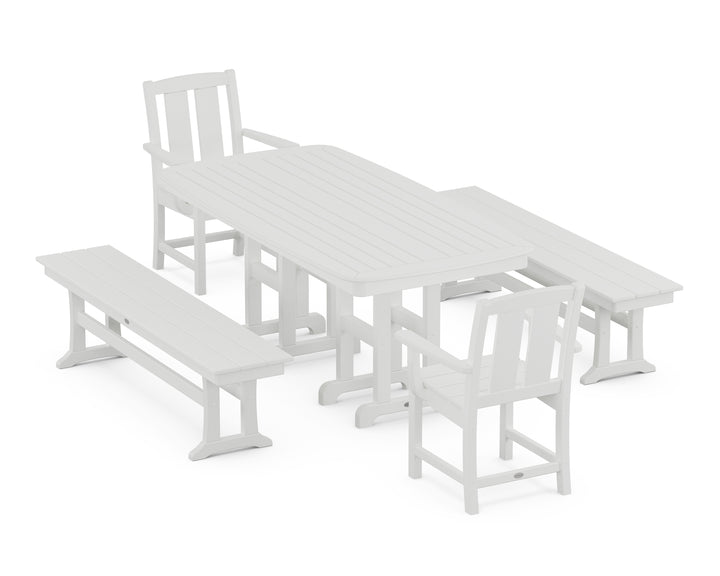 POLYWOOD® Mission 5-Piece Dining Set with Benches
