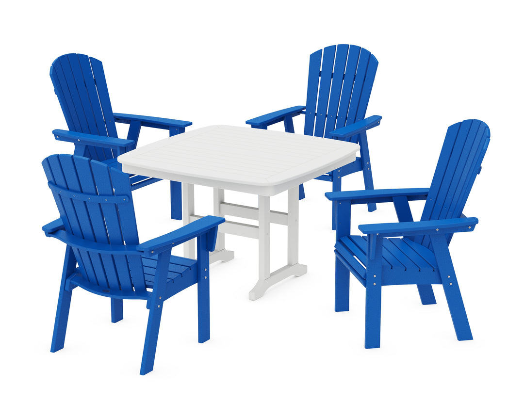POLYWOOD® Nautical Curveback Adirondack 5-Piece Dining Set