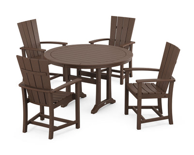 Quattro 5-Piece Round Dining Set with Trestle Legs