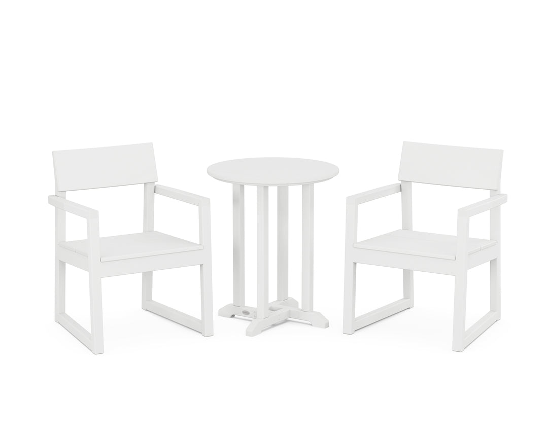 POLYWOOD® EDGE 3-Piece Round Bistro Dining Set