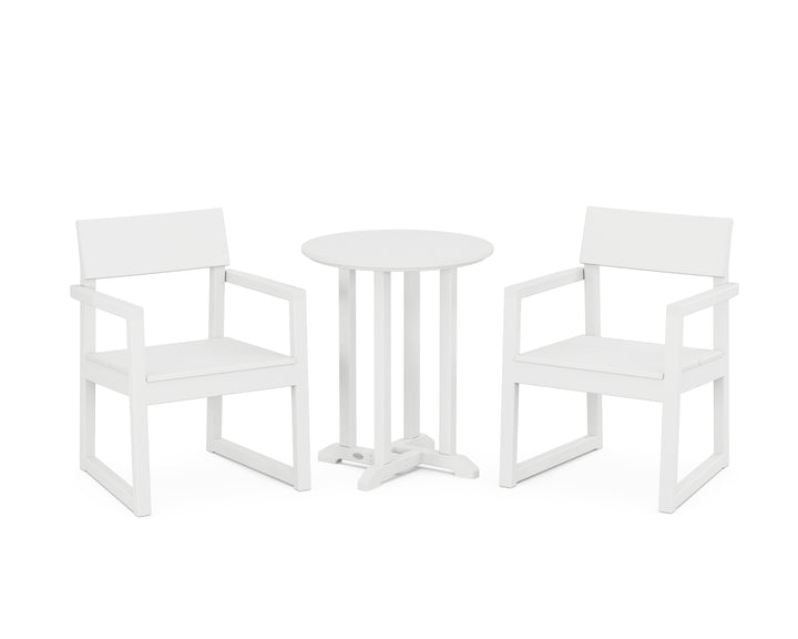 POLYWOOD® EDGE 3-Piece Round Bistro Dining Set