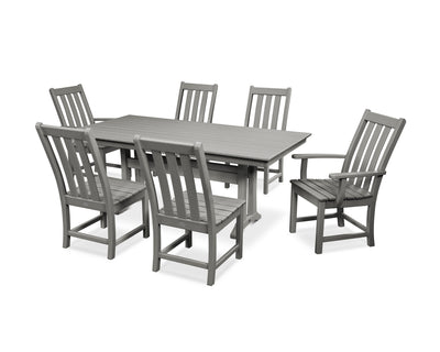 Vineyard 7-Piece Farmhouse Dining Set with Trestle Legs