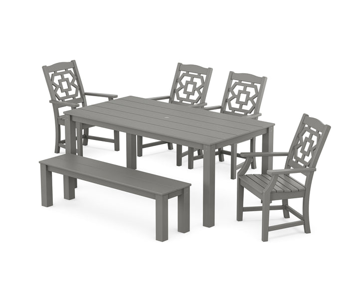Martha Stewart by POLYWOOD® Chinoiserie 6-Piece Parsons Dining Set with Bench