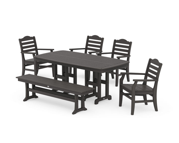 POLYWOOD® Savannah 6-Piece Farmhouse Dining Set with Bench