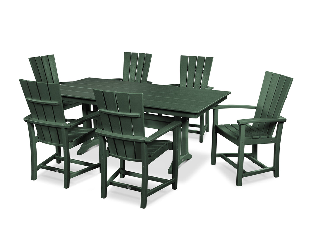 POLYWOOD® Quattro 7-Piece Farmhouse Dining Set with Trestle Legs