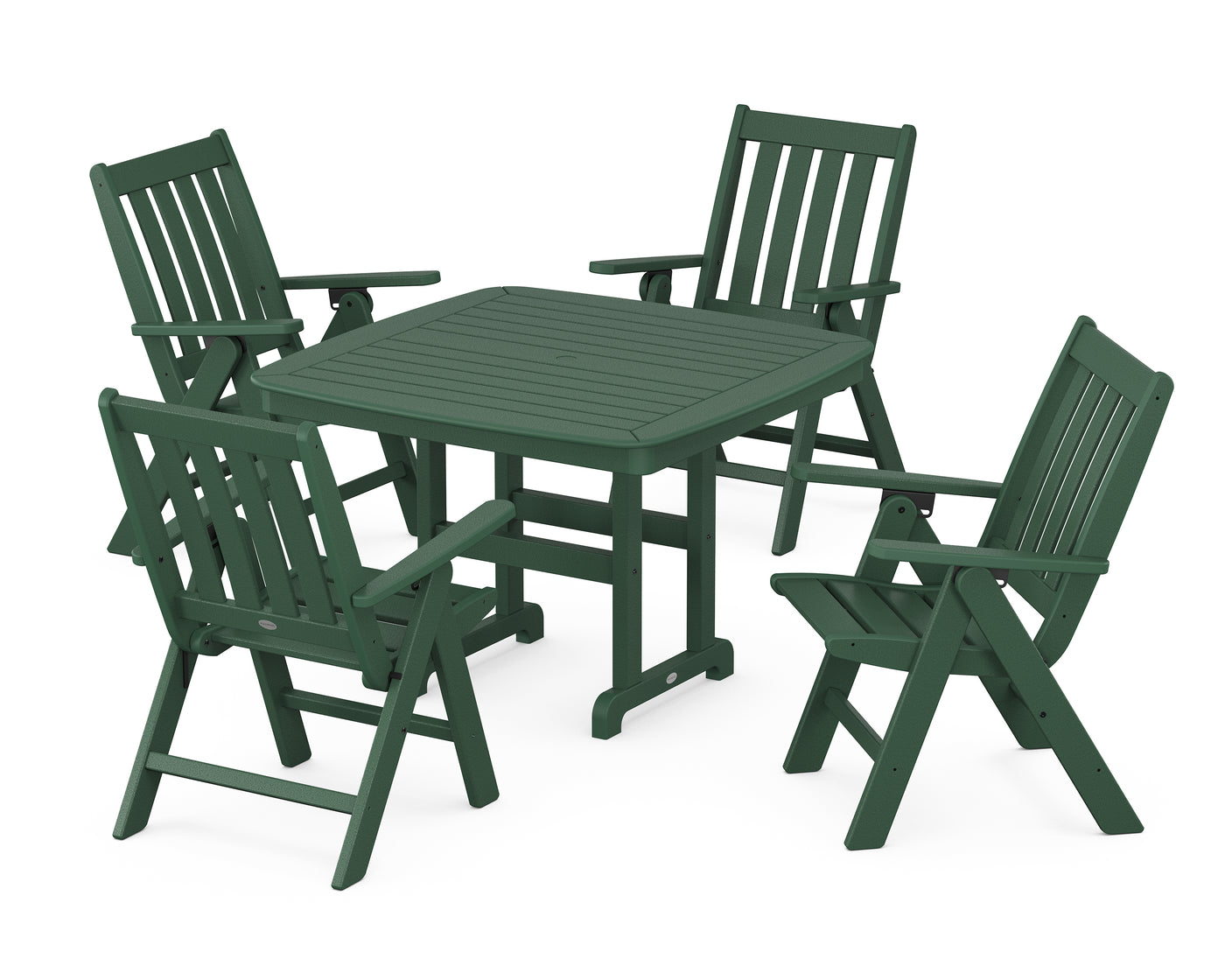 Vineyard Folding Chair 5-Piece Dining Set