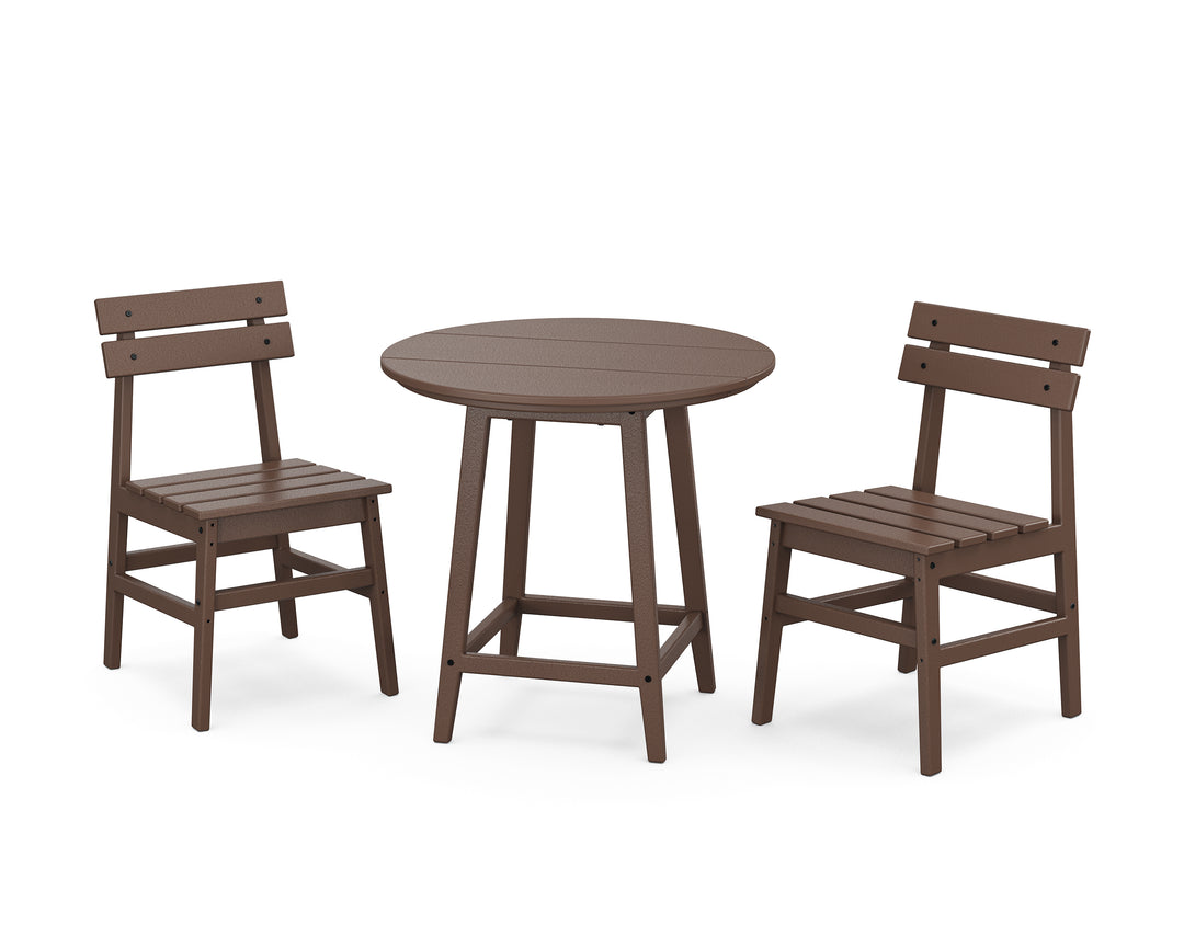 POLYWOOD® Modern Studio Plaza Chair 3-Piece Round Bistro Dining Set