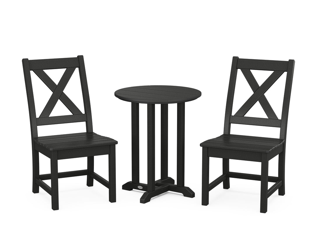 POLYWOOD® Braxton Side Chair 3-Piece Round Bistro Dining Set