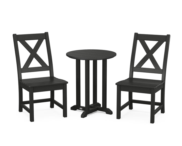 POLYWOOD® Braxton Side Chair 3-Piece Round Bistro Dining Set