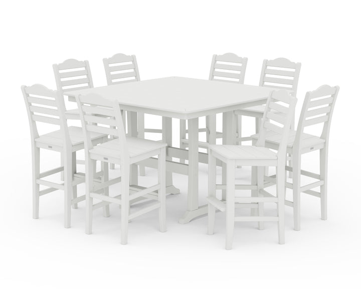Draper James™ by  POLYWOOD® Savannah Side Chair 9-Piece Square Bar Set with Trestle Legs