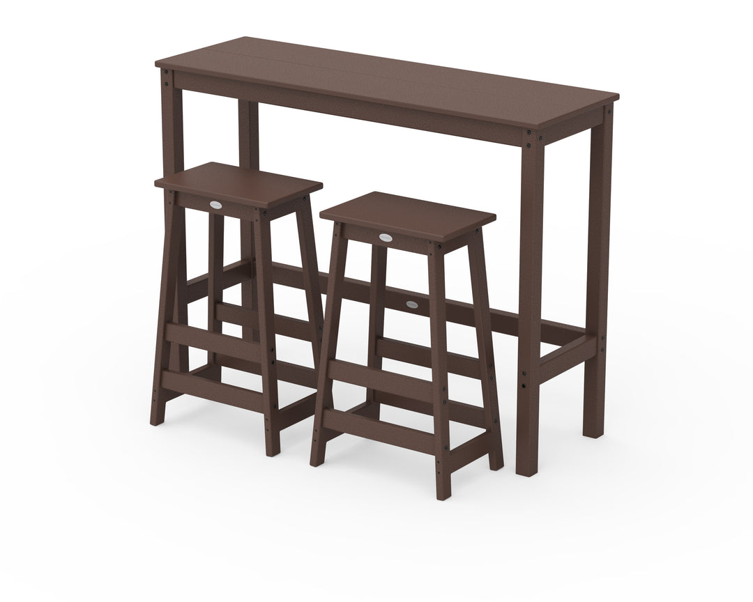 POLYWOOD® Modern Studio Stool 3-Piece Bar Balcony Set