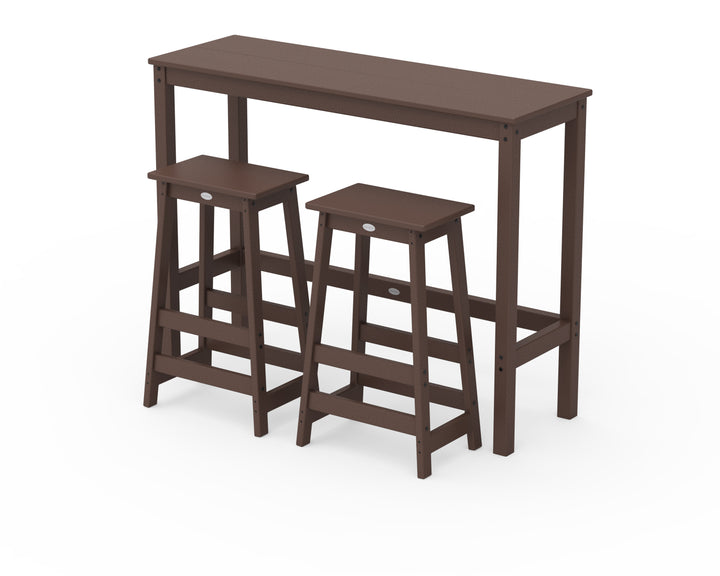 POLYWOOD® Modern Studio Stool 3-Piece Bar Balcony Set