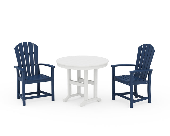 POLYWOOD® Palm Coast 3-Piece Round Farmhouse Dining Set