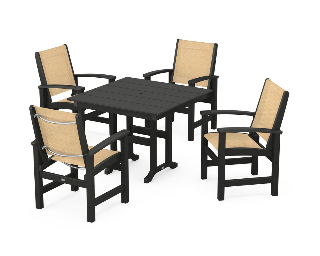 POLYWOOD® Coastal 5-Piece Farmhouse Dining Set