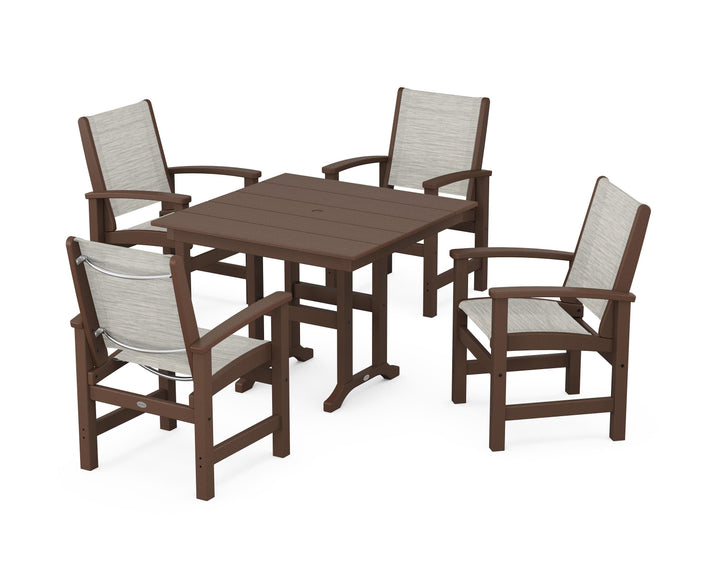 POLYWOOD® Coastal 5-Piece Farmhouse Dining Set