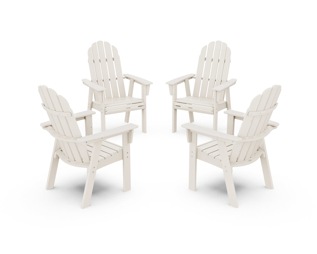 POLYWOOD® Vineyard 4-Piece Curveback Upright Adirondack Conversation Set