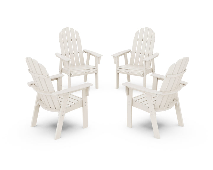 POLYWOOD® Vineyard 4-Piece Curveback Upright Adirondack Conversation Set
