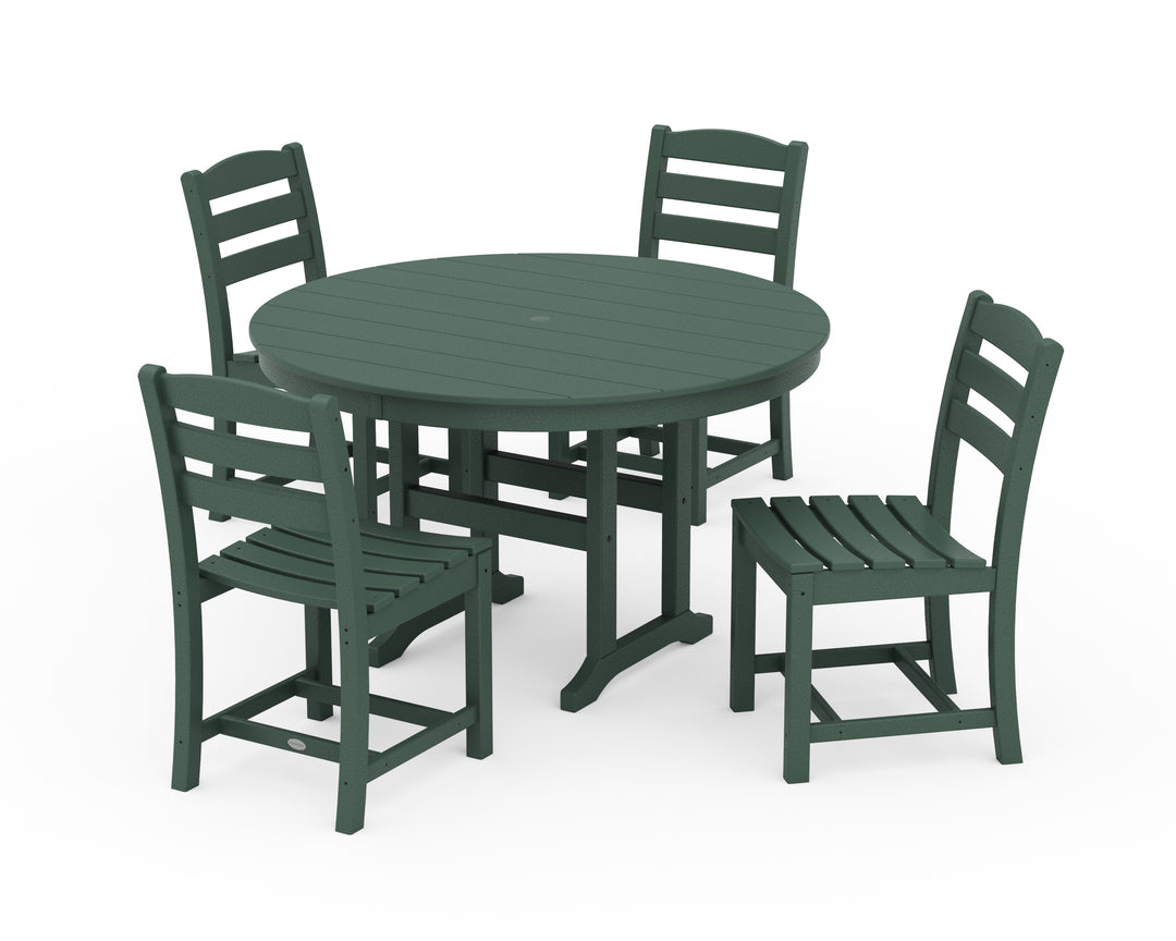 POLYWOOD® La Casa Café Side Chair 5-Piece Round Farmhouse Dining Set