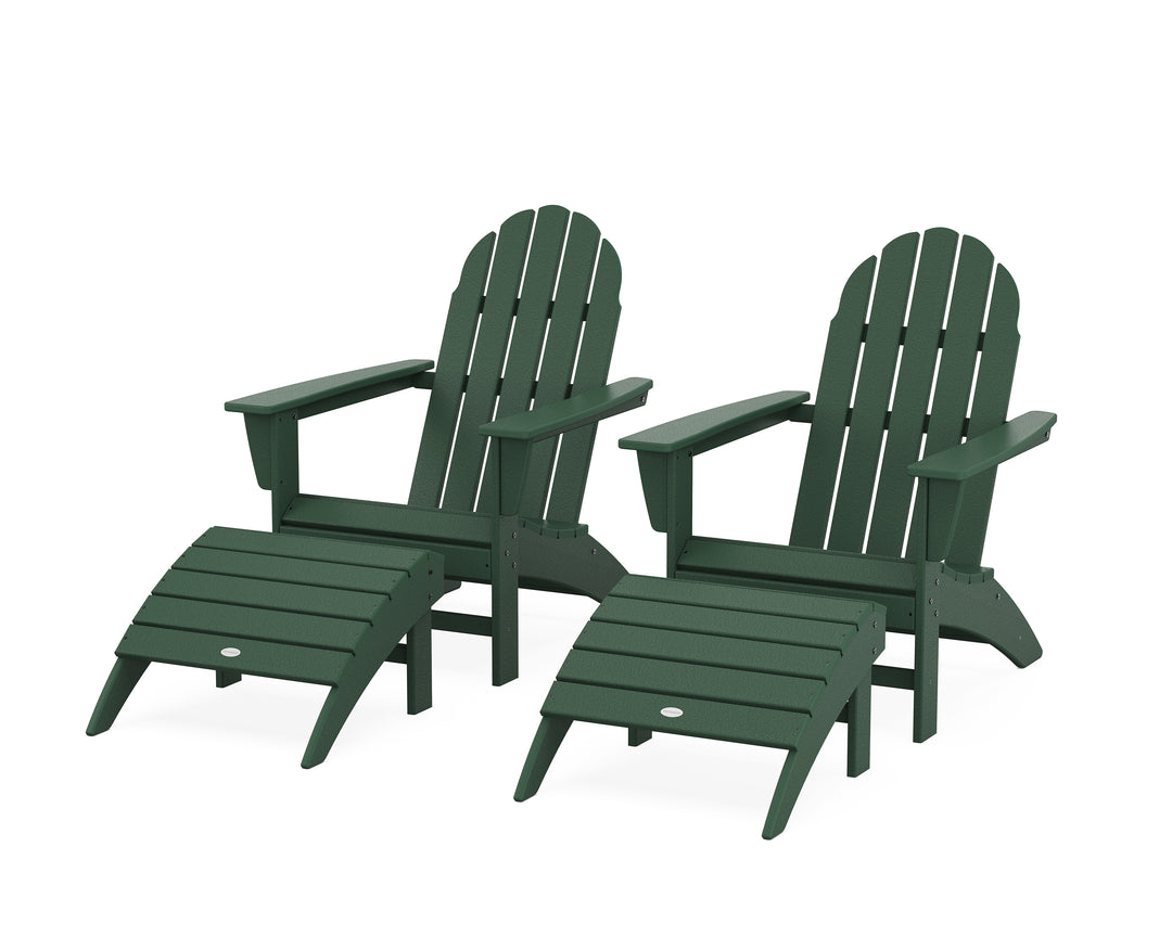 POLYWOOD® Vineyard Adirondack Chair 4-Piece Set with Ottomans