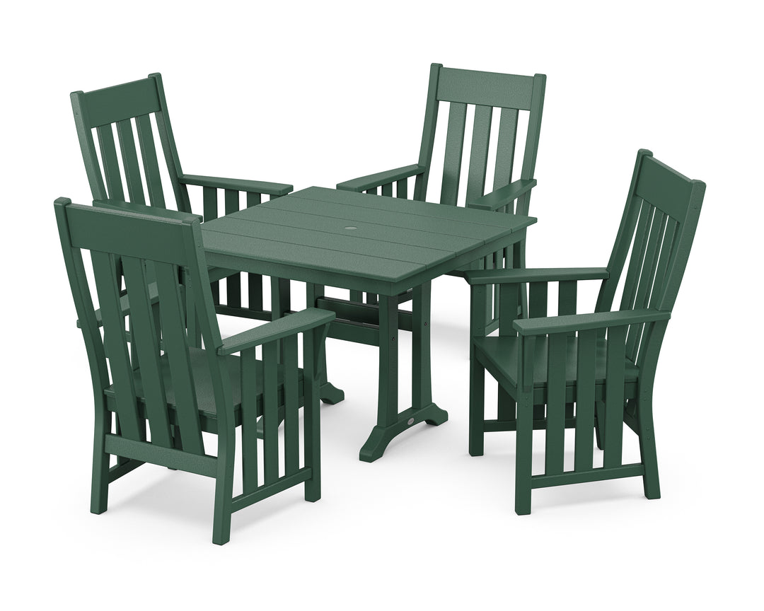Martha Stewart by POLYWOOD® Acadia 5-Piece Farmhouse Dining Set with Trestle Legs
