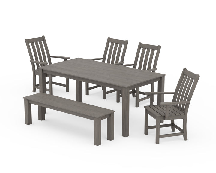 POLYWOOD® Vineyard 6-Piece Parsons Dining Set with Bench