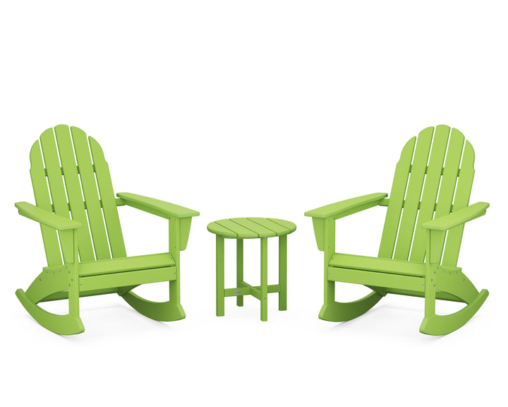 POLYWOOD® Vineyard 3-Piece Adirondack Rocking Chair Set