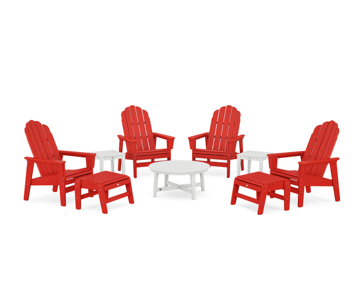 POLYWOOD® Vineyard Grand Upright Adirondack 9-Piece Conversation Set