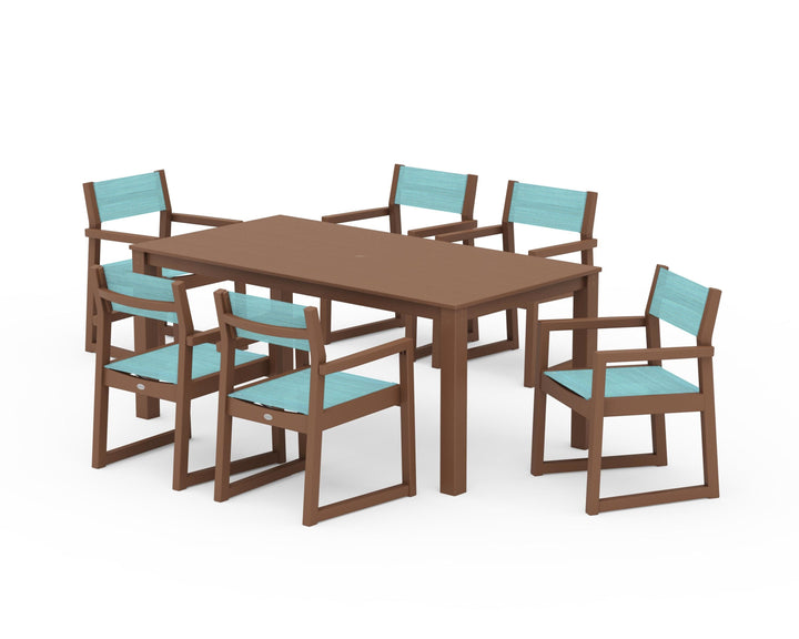 POLYWOOD® EDGE Sling Arm Chair 7-Piece Parsons Dining Set