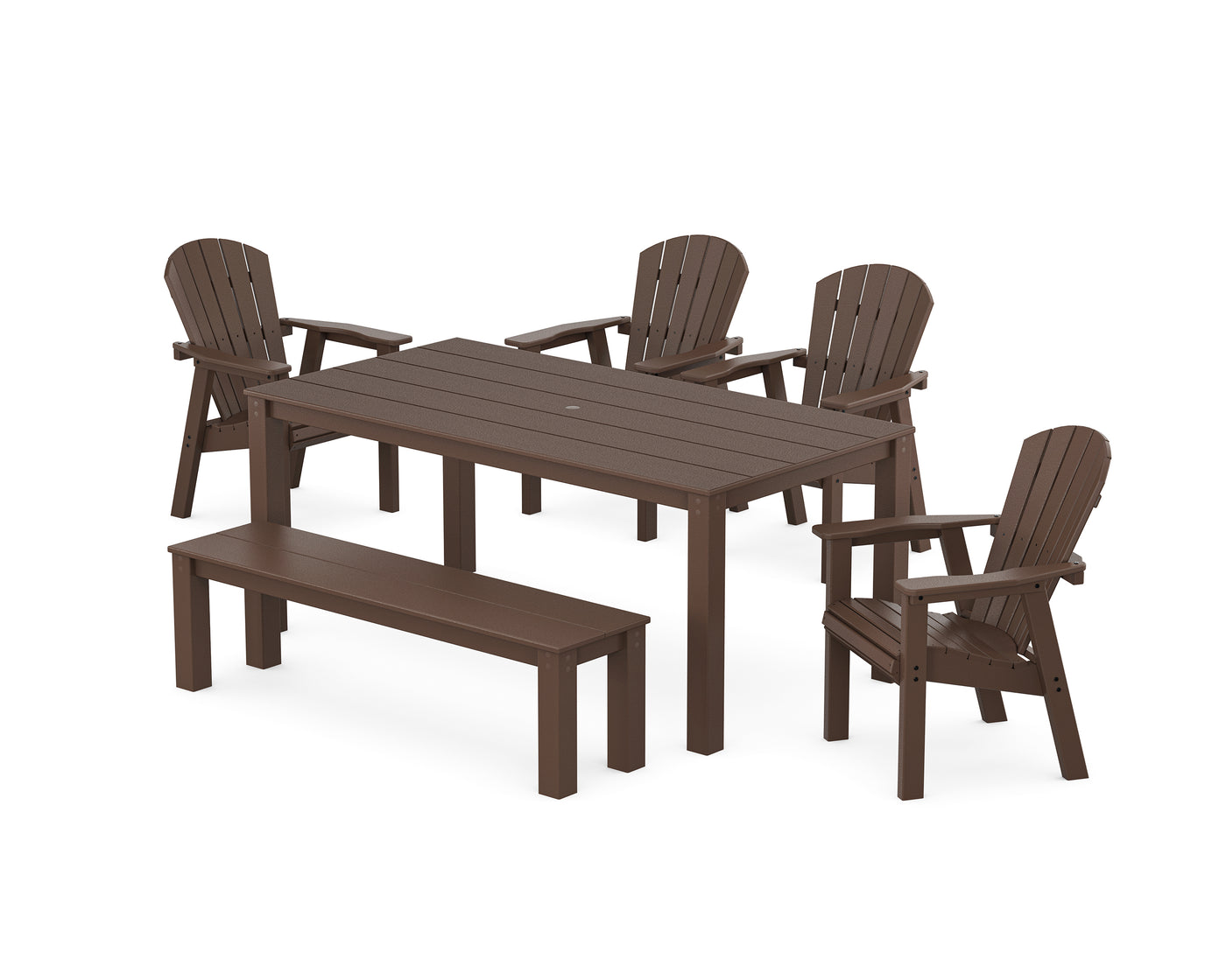 Seashell 6-Piece Parsons Dining Set with Bench