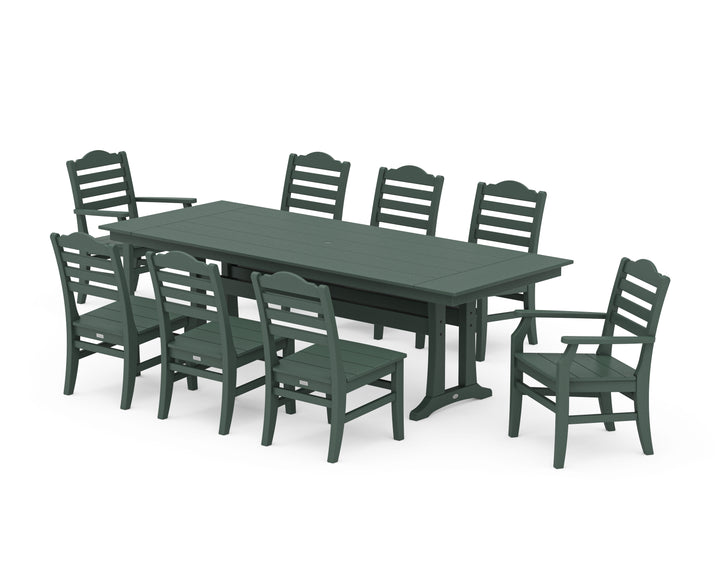 POLYWOOD® Savannah 9-Piece Farmhouse Dining Set with Trestle Legs